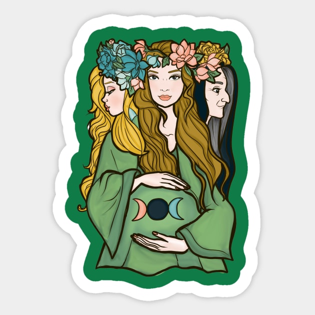 Triple Goddess Sticker by kokodiablo
